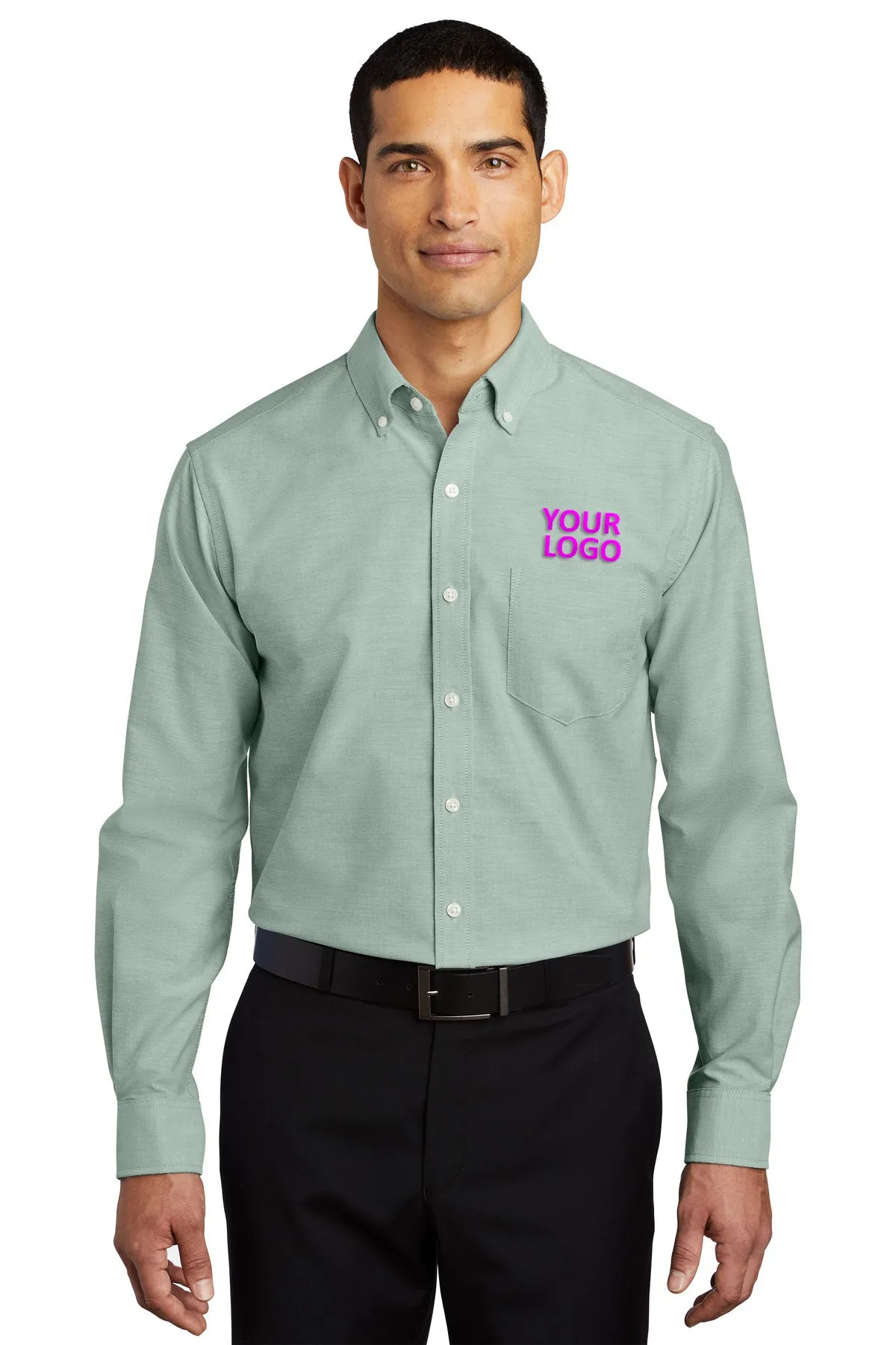 Port Authority SuperPro Custom Oxford Shirts, Green