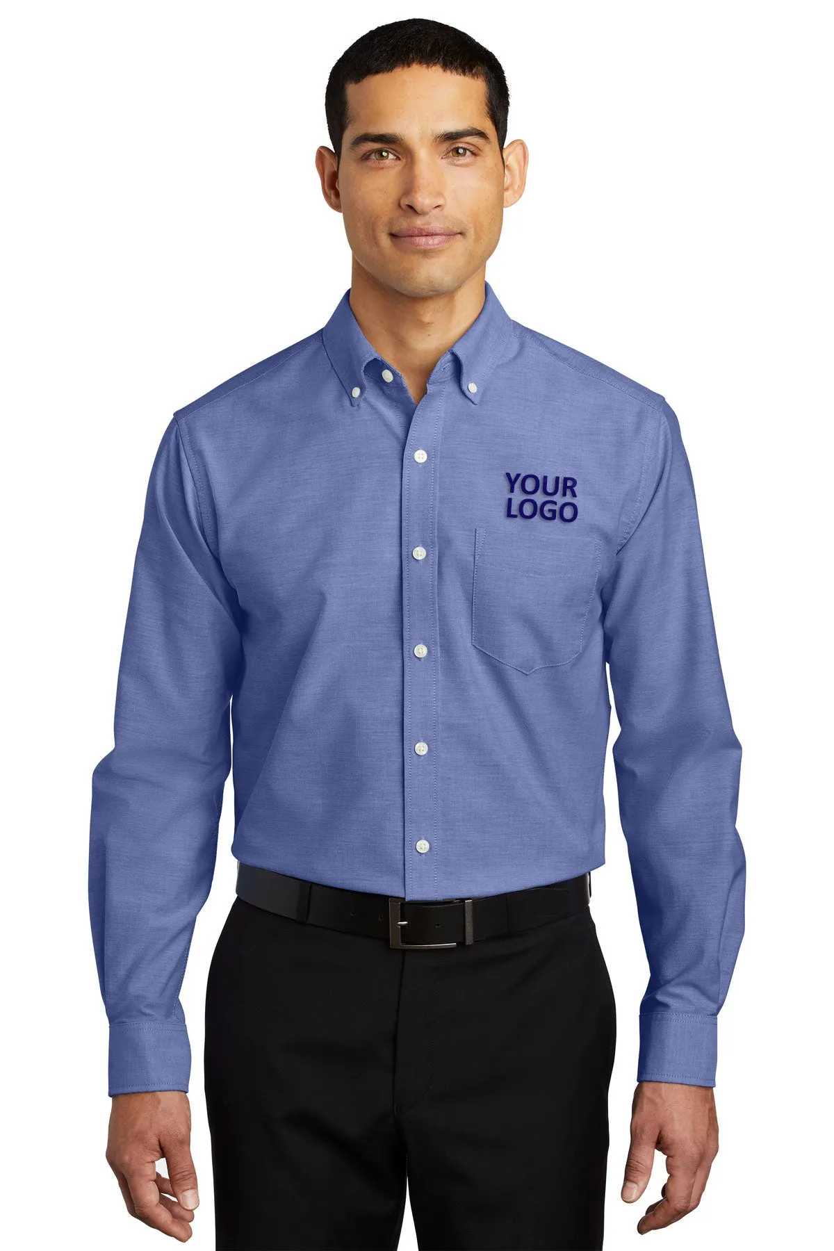 Port Authority SuperPro Custom Oxford Shirts, Navy