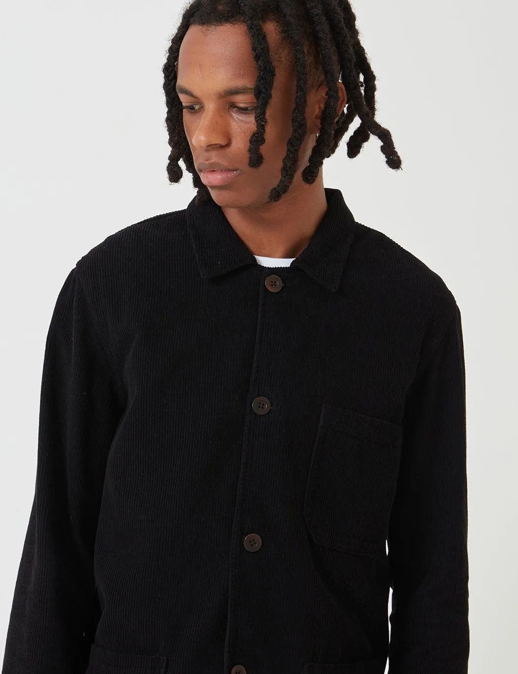 Portuguese Flannel Labura Workwear Jacket (Cord) - Black