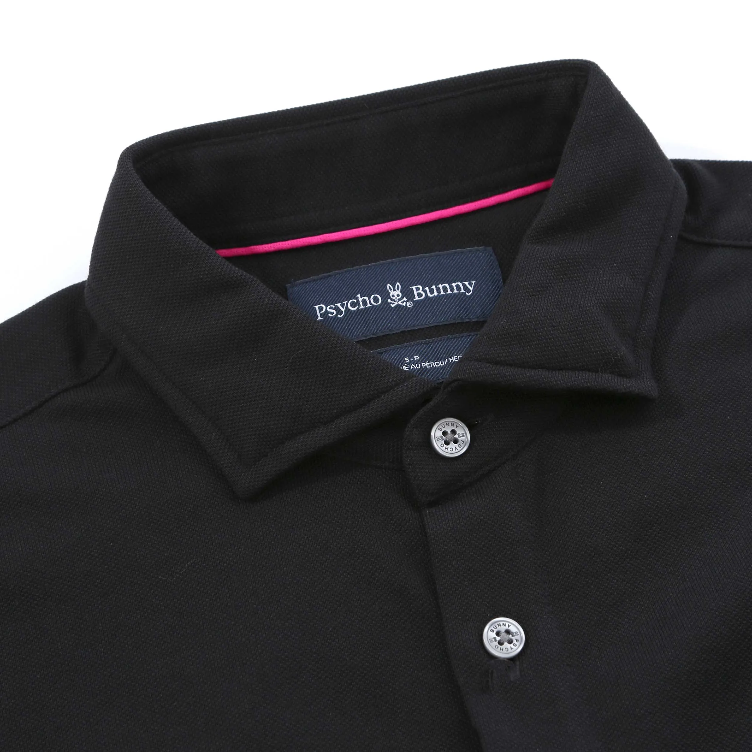 Psycho Bunny Austin Pique Oxford Shirt in Black