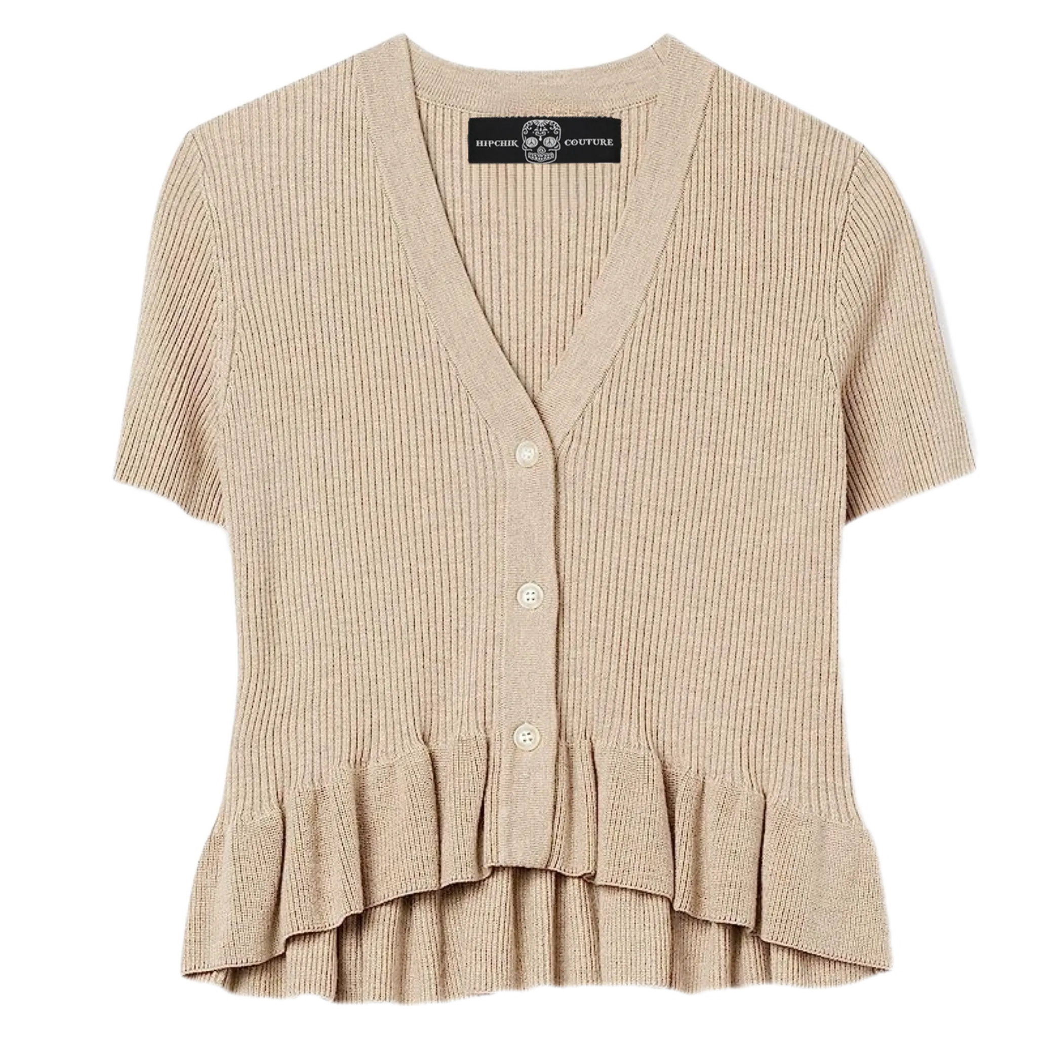 Ruffled Rib Cardigan