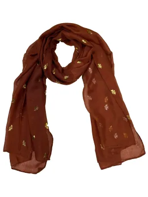 Scarf with Gold Foil Bees