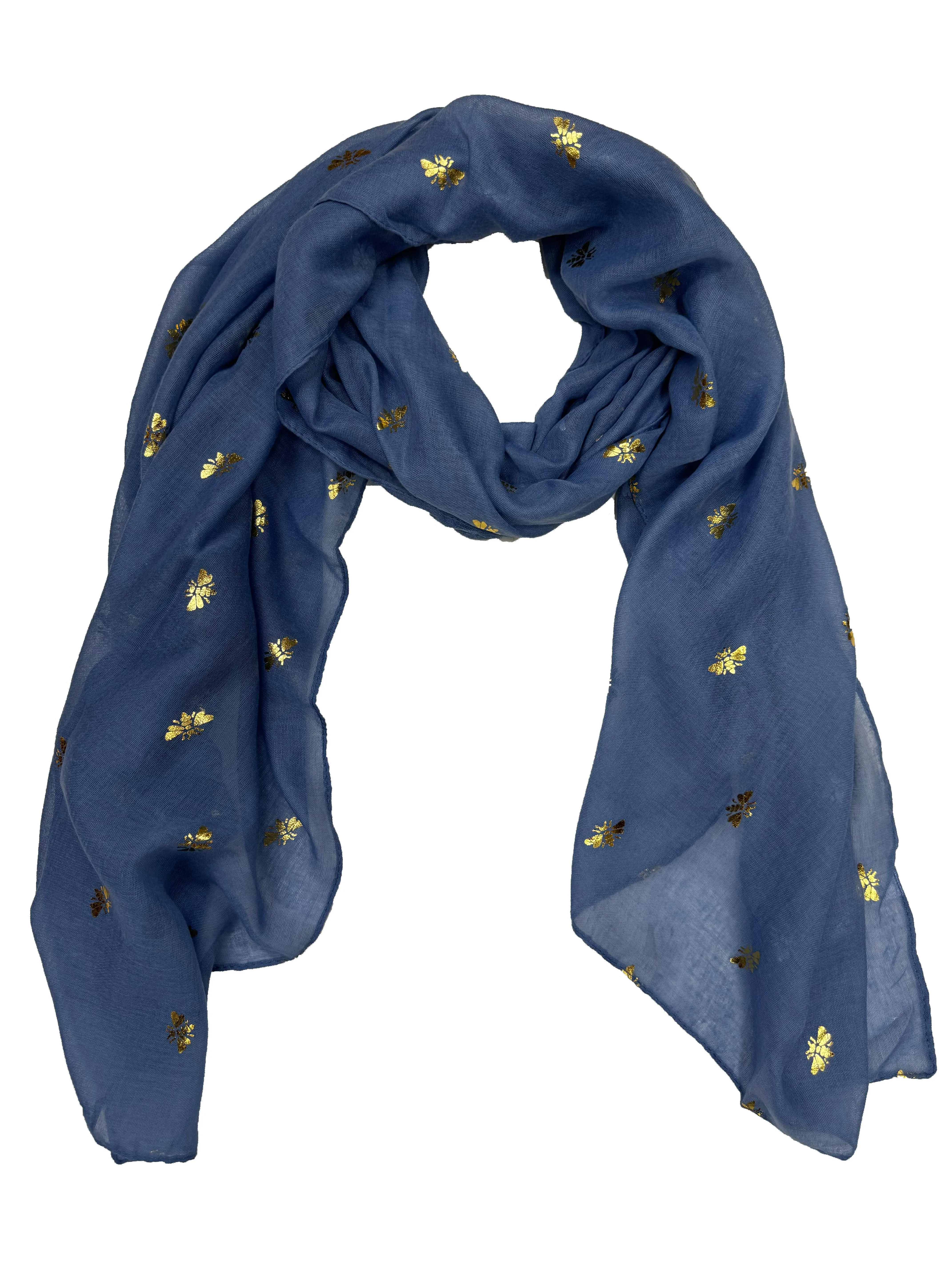 Scarf with Gold Foil Bees