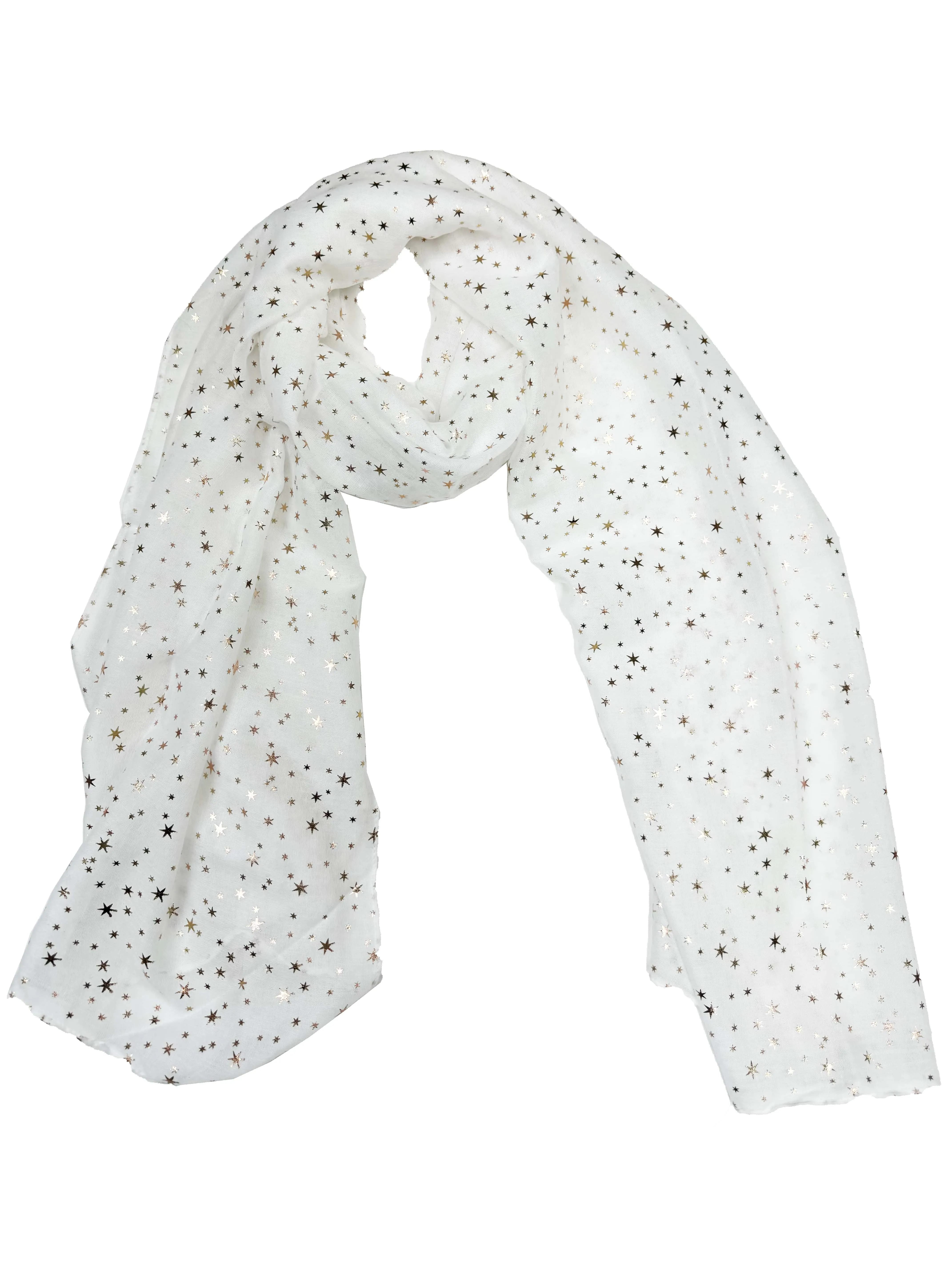 Scarf with Gold Foil Stars