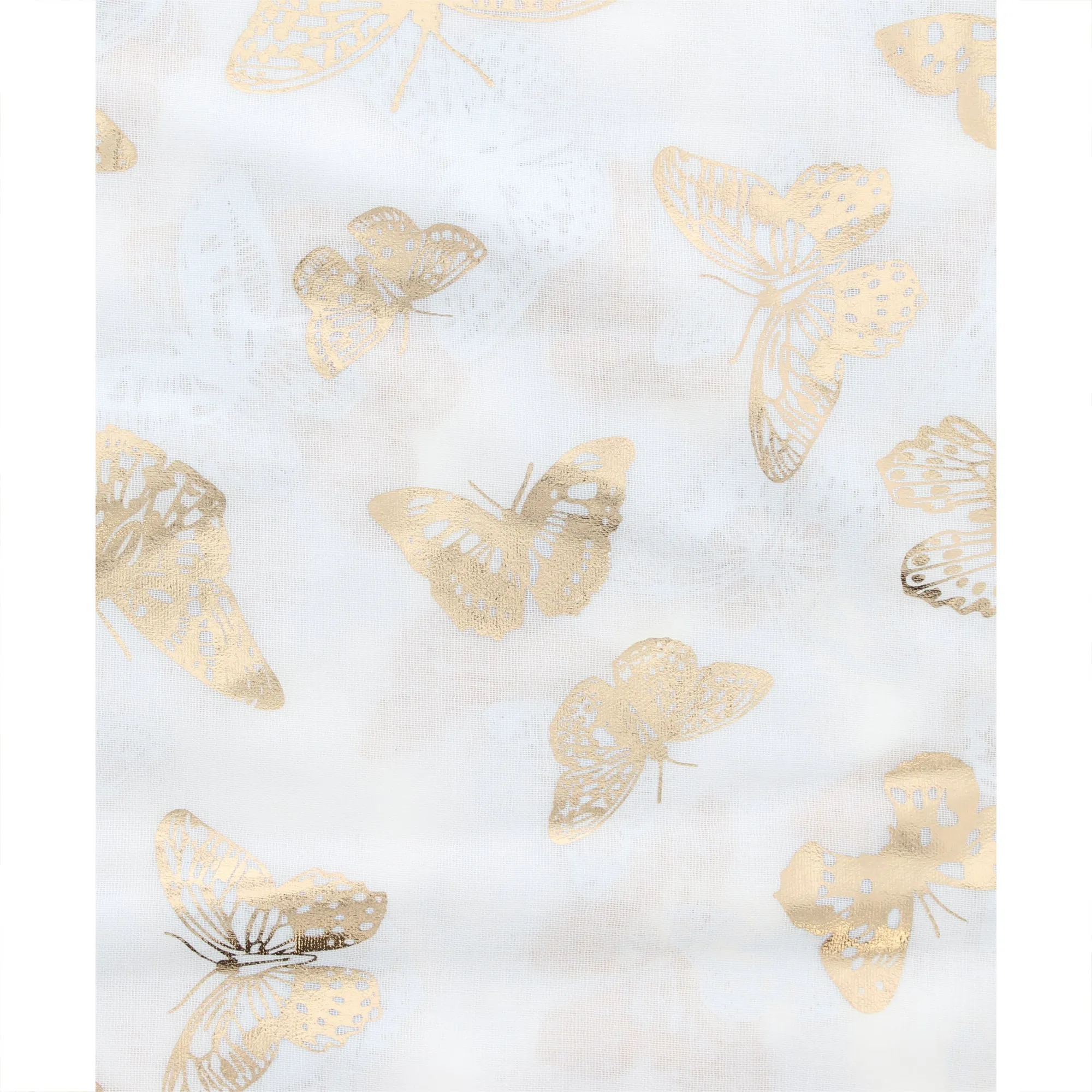 Scarf with Large Gold Foil Butterflies