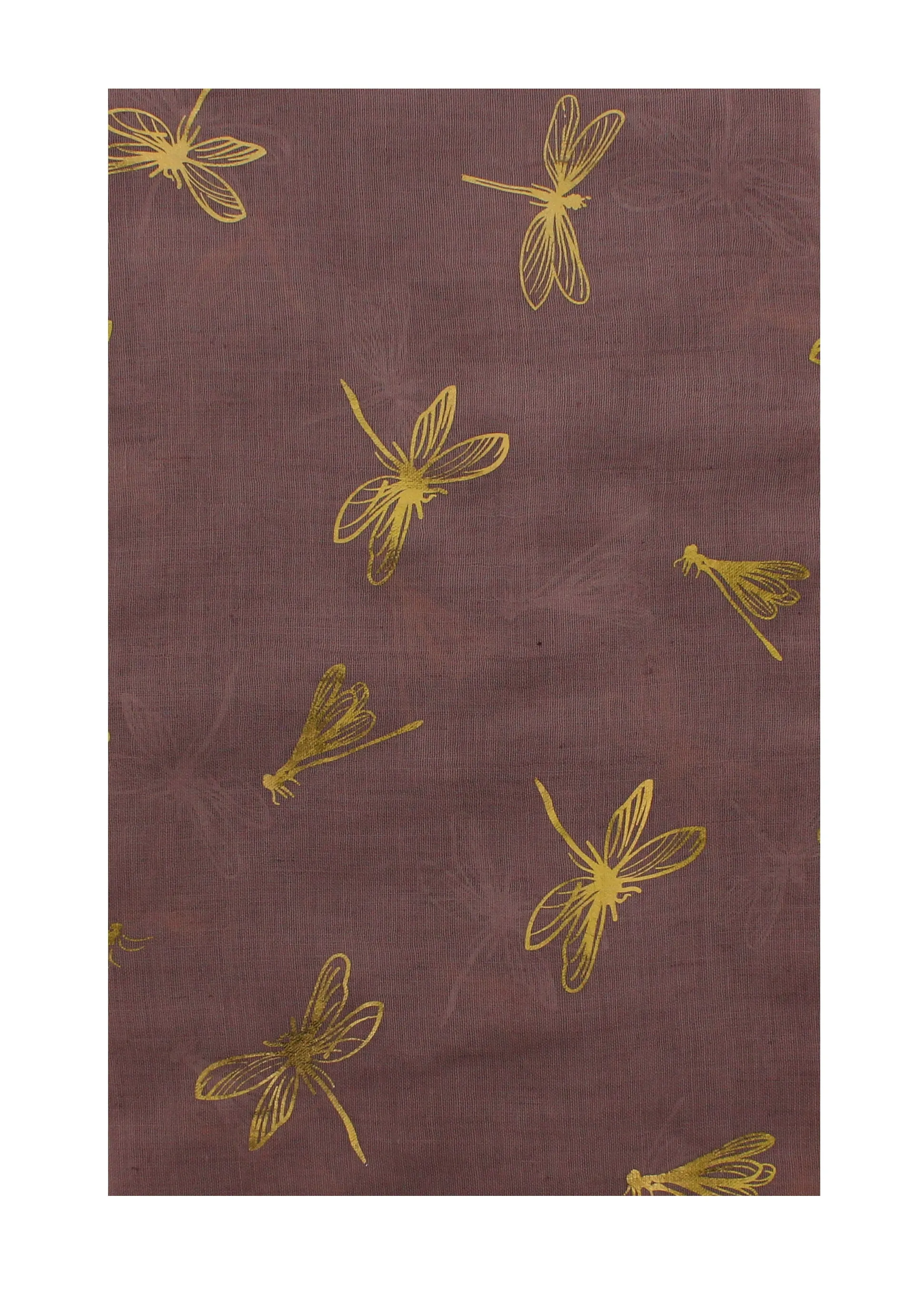 Scarf with Large Gold Foil Dragonfly Print