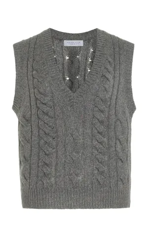 Selsey Knit Top in Dark Grey Multi Cashmere