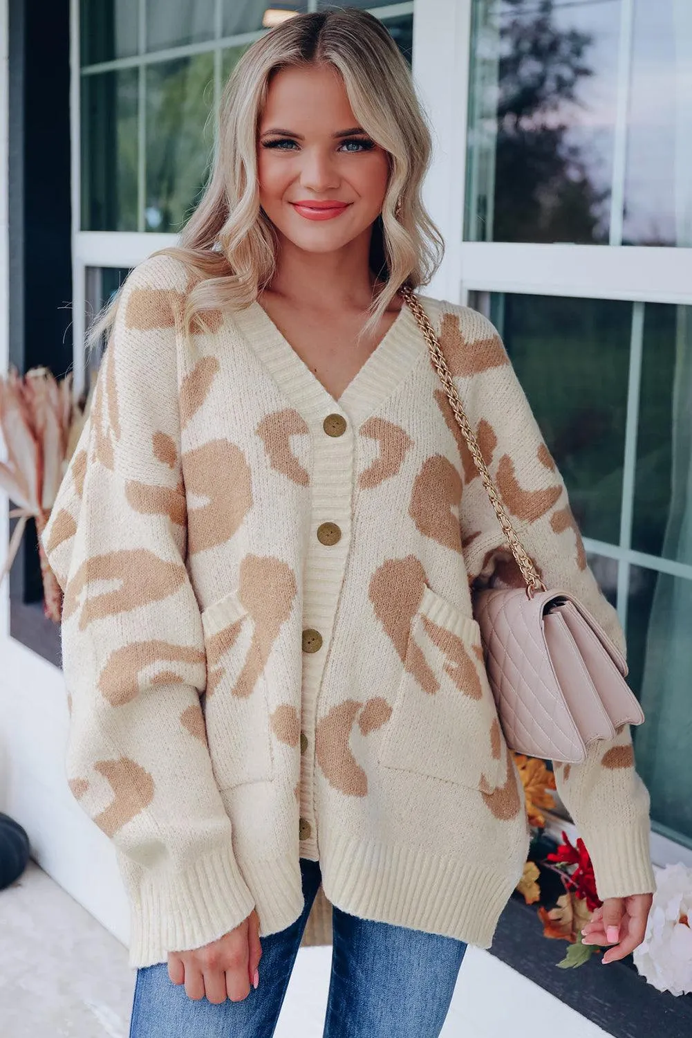 Slouchy Leopard Cream Cardigan