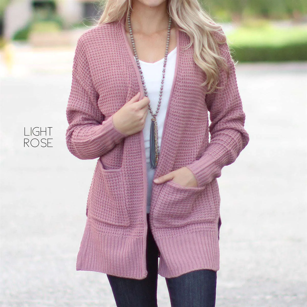 Soft Waffle Knit Cardigan | S-XL