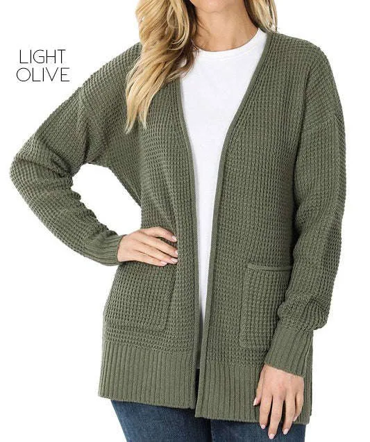 Soft Waffle Knit Cardigan | S-XL