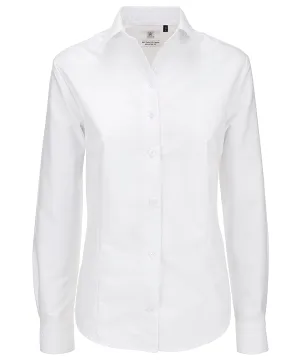 White - B&C Oxford long sleeve /women