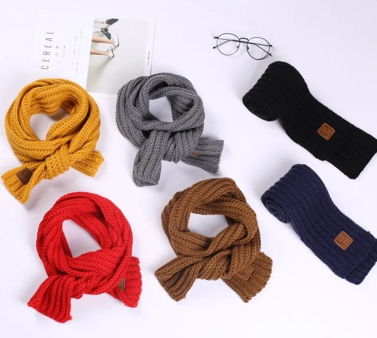 Winter Kids Scarves Warm Baby Boys Girls Neck Scarf Solid Soft Scarf For Kids Collar Children Stretch Neck Ring Baby Ring Scarf