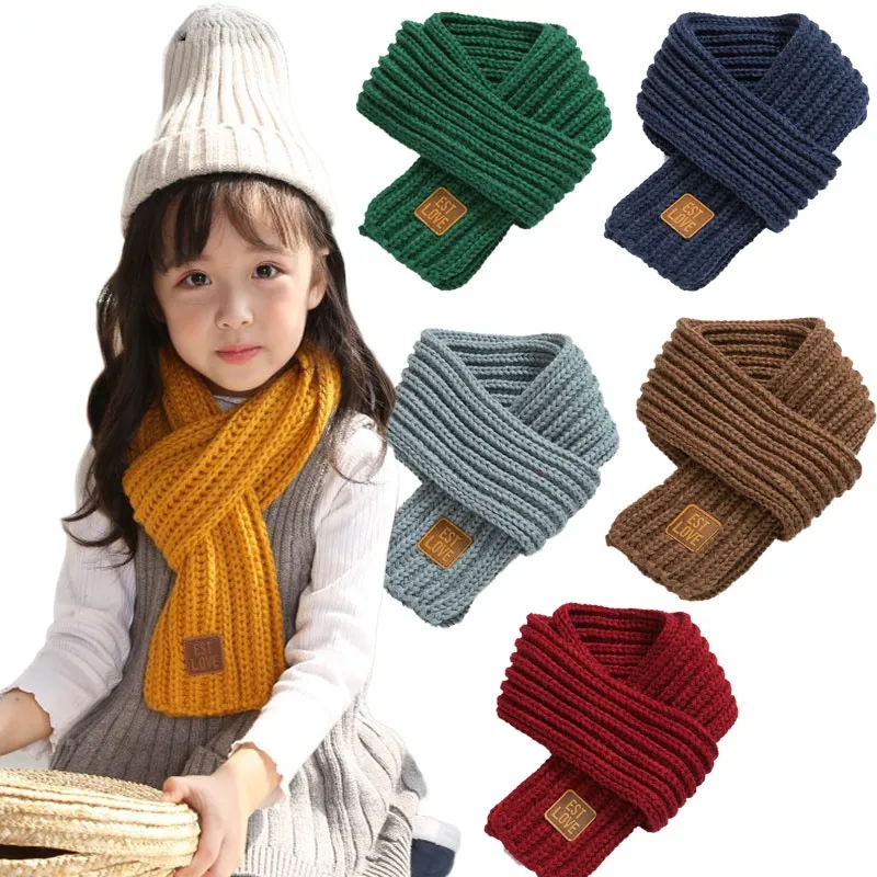 Winter Kids Scarves Warm Baby Boys Girls Neck Scarf Solid Soft Scarf For Kids Collar Children Stretch Neck Ring Baby Ring Scarf