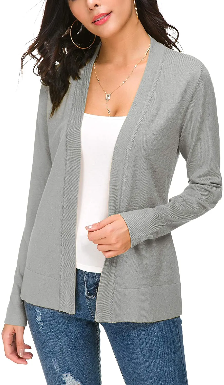 Women's Knit Cardigan Open Front Sweater Coat Long Sleeve