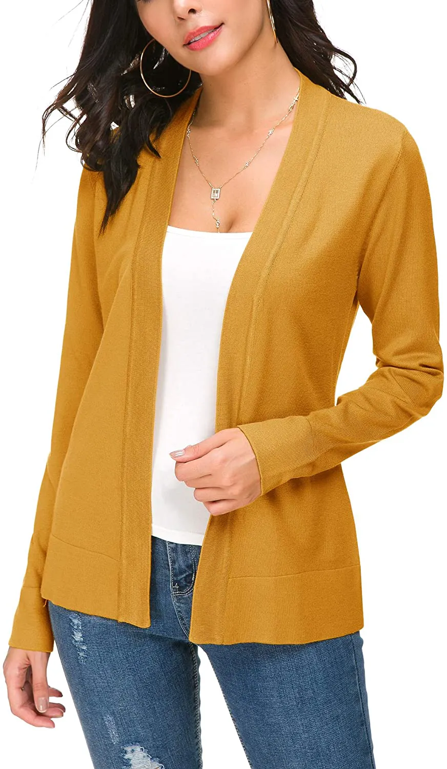 Women's Knit Cardigan Open Front Sweater Coat Long Sleeve