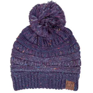 YJ-817 Ombre Speckled Pom Beanie - Purple