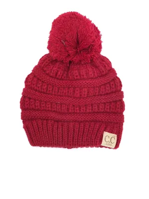 YJ-847 POM Red Kid Beanie