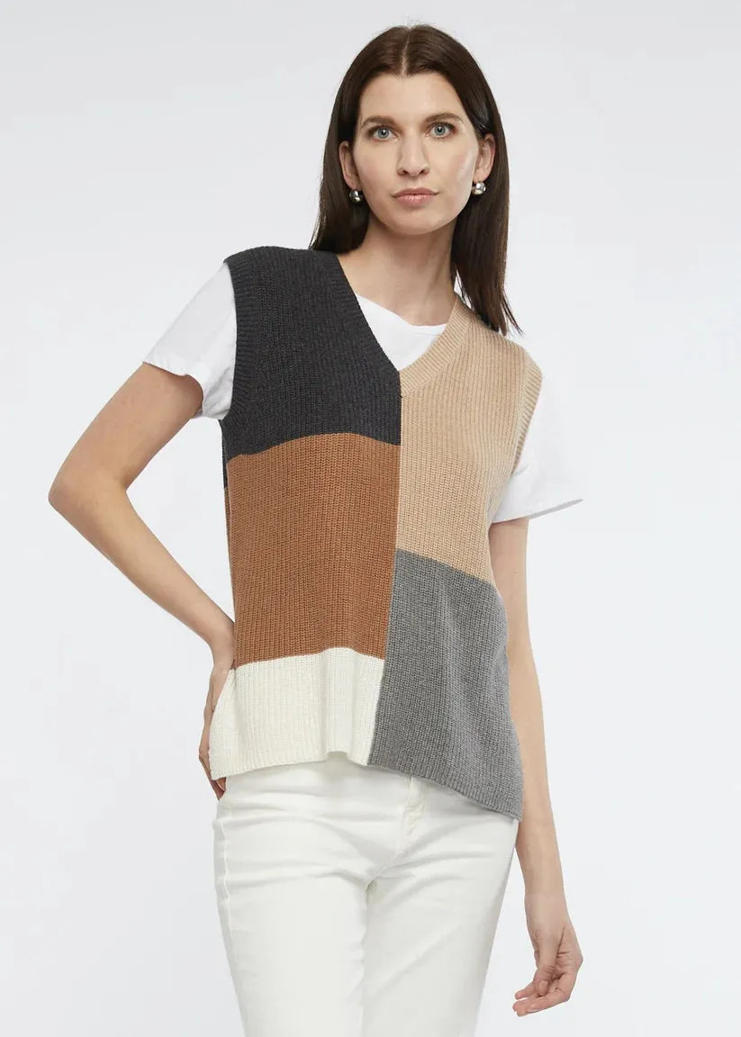 Zaket & Plover Geometric Print Vest - Charcoal